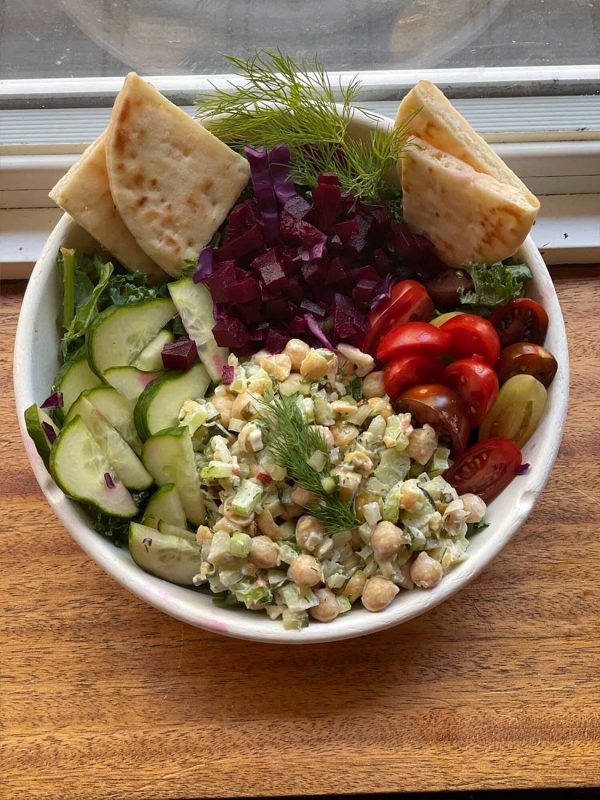 Summer Bowl with Smashed Chickpea Salad